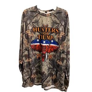 Hunters For Trump 2020 Shirt Mens XXL Camouflage‎ Donald Camo President Hunting